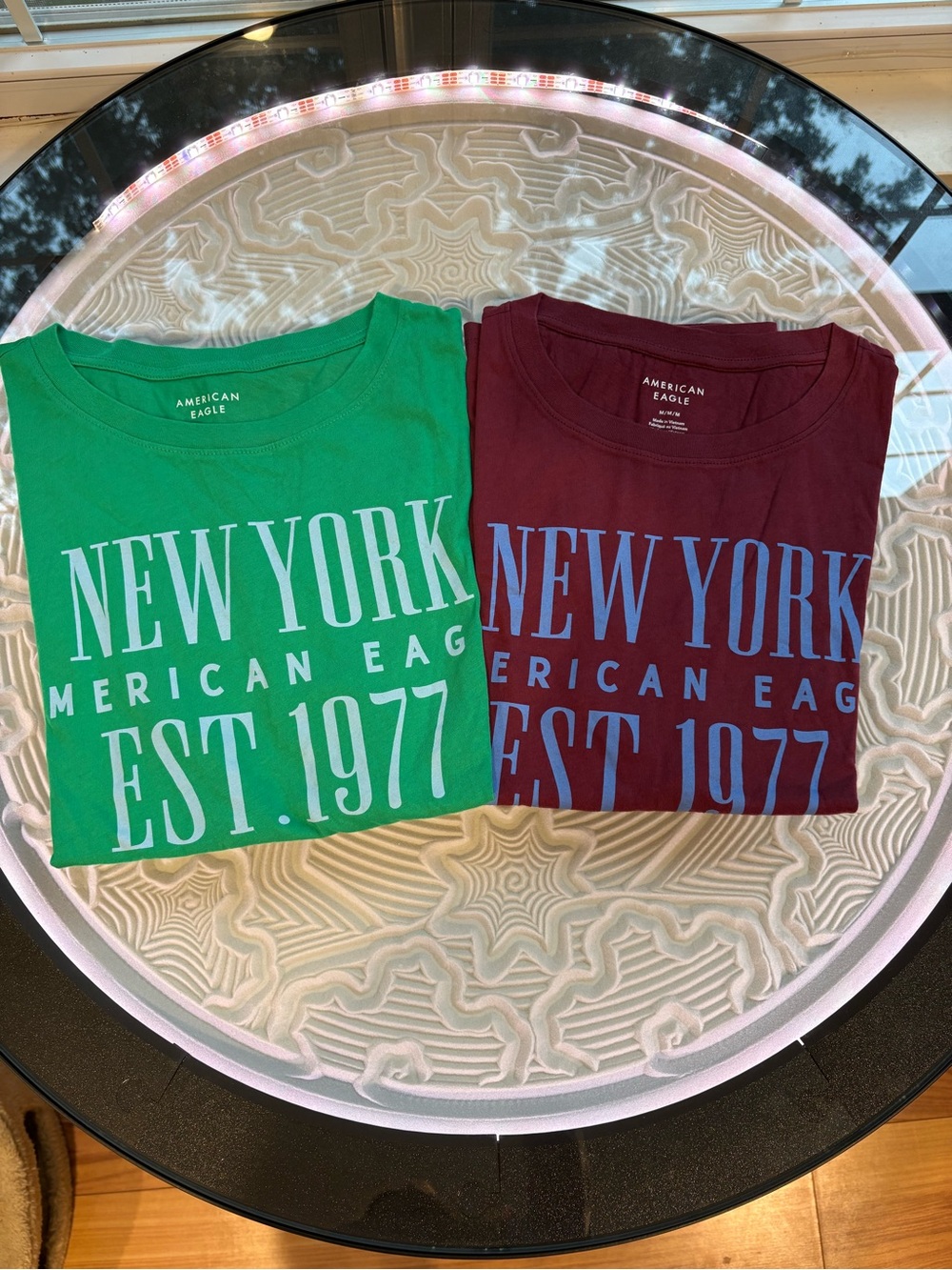new american eagle bundle of Tees - Green & Burgundy